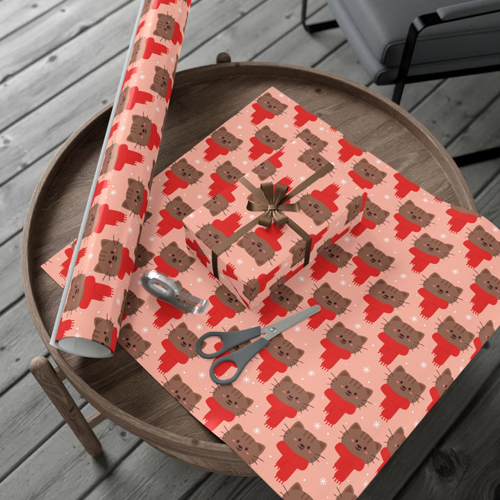 Winter Scarf Cat Gift Wrap