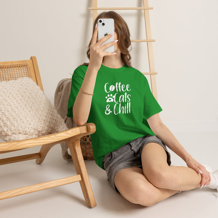 Coffee Cats and Chill Cotton Tee