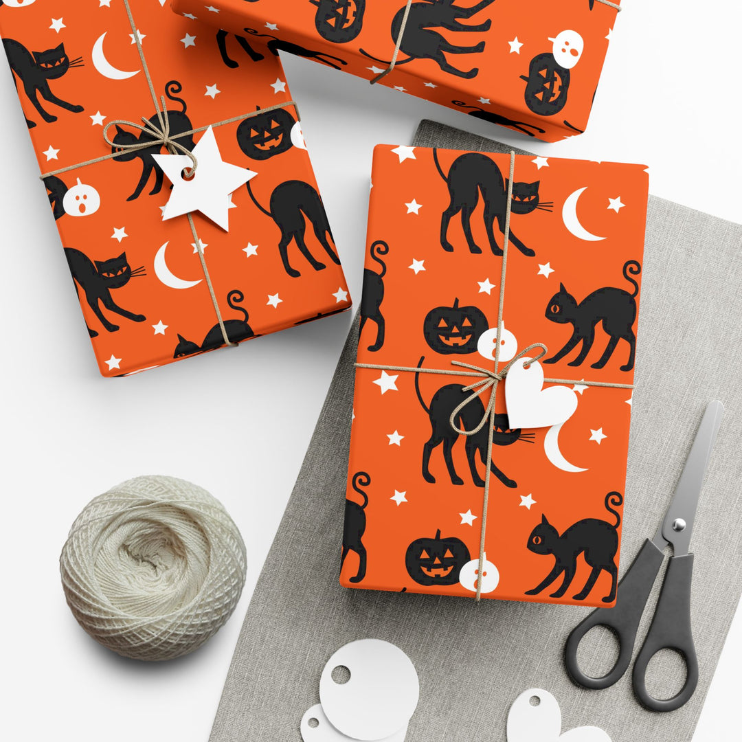 Black Cats and Pumpkins Gift Wrap