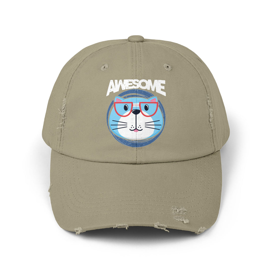 Awesome Cat Unisex Distressed Hat