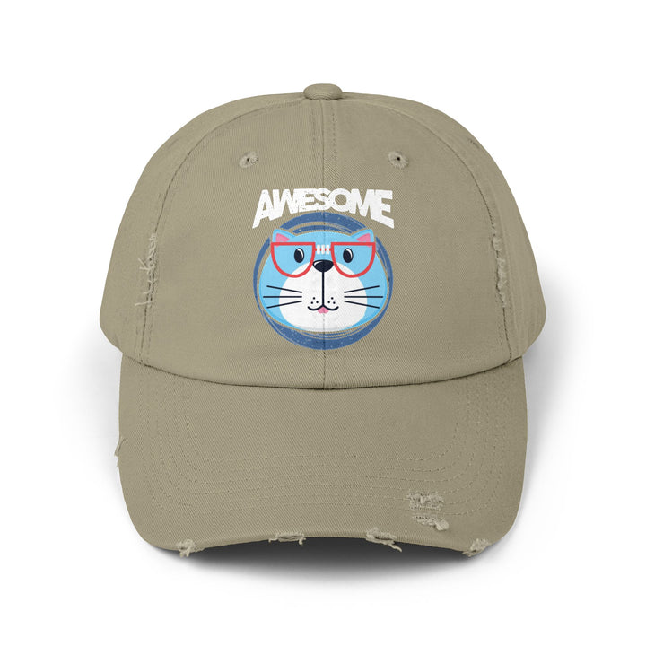 Awesome Cat Unisex Distressed Hat
