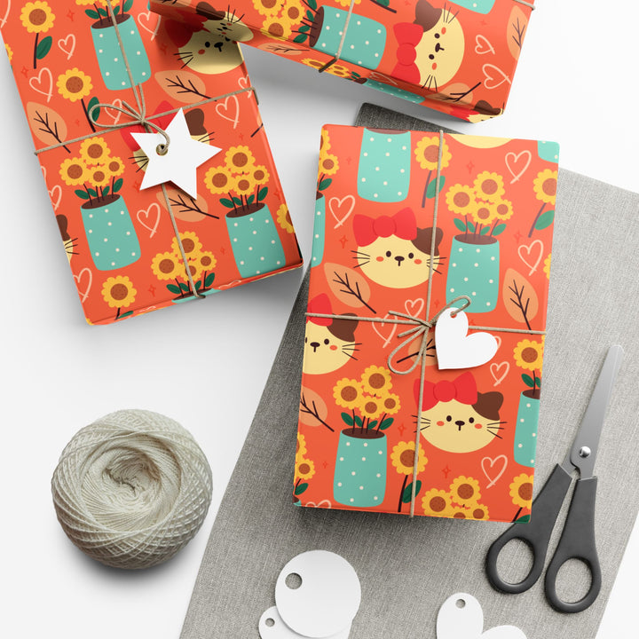 Flower Vase Cat Gift Wrap