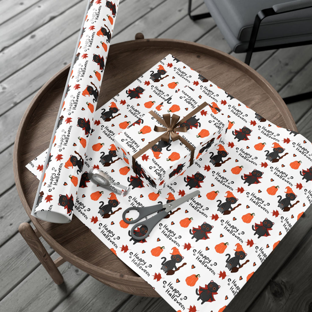 Happy Halloween Black Cat Gift Wrap