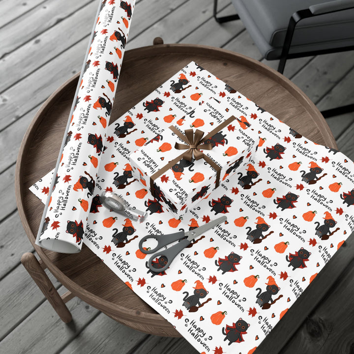 Happy Halloween Black Cat Gift Wrap
