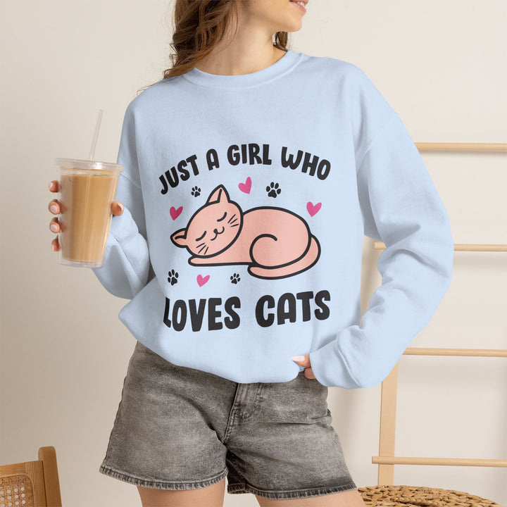 Girl Who Loves Cats Crewneck Sweatshirt