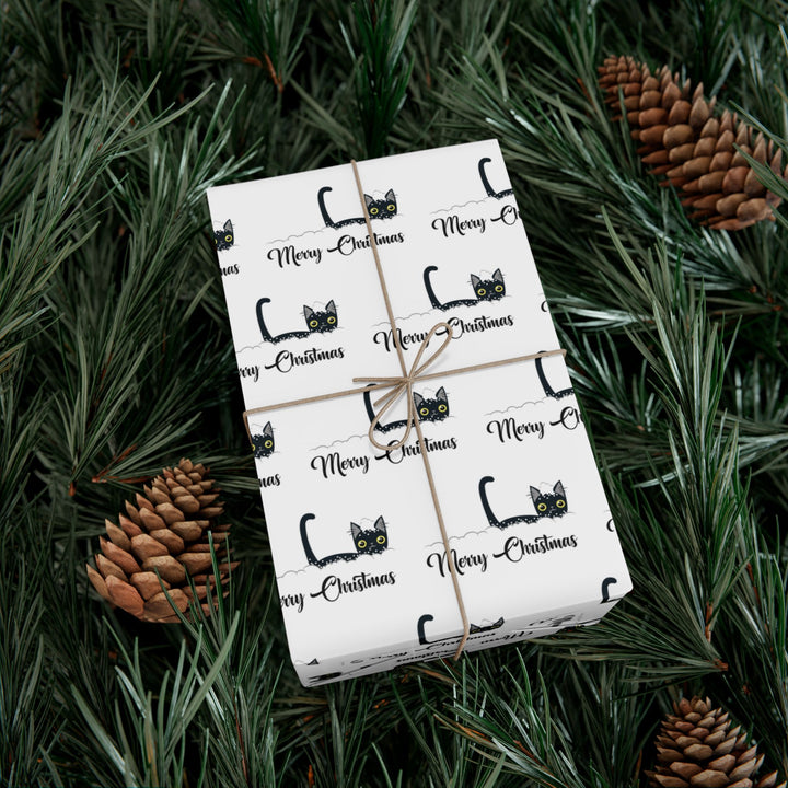 Snowy Christmas Cat Gift Wrap
