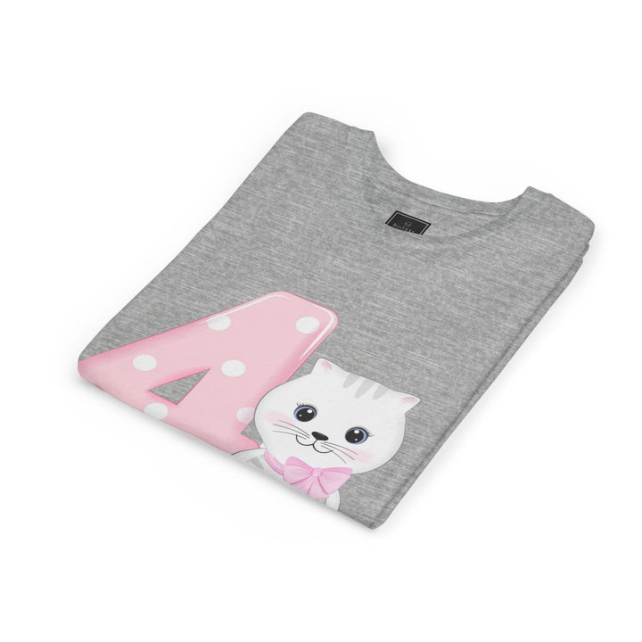 Happy 4th Birthday Cat Youth Short Sleeve Tee
