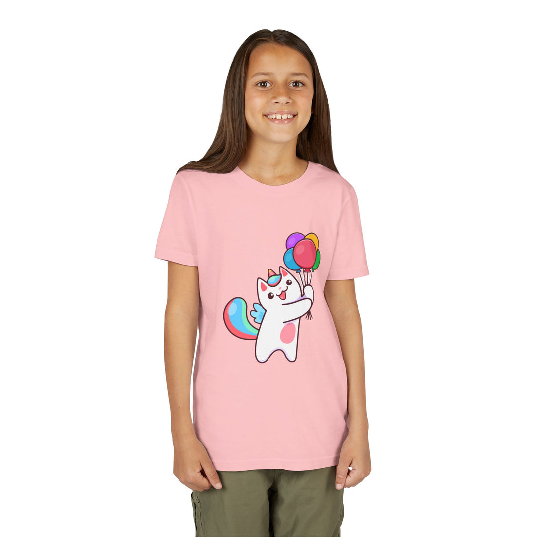 Caticorn and Balloons Youth Short Sleeve Tee