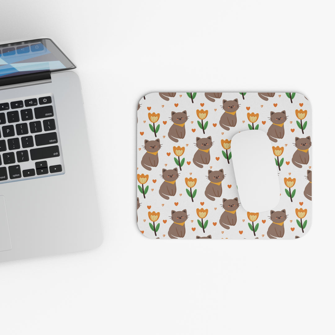 Purrfect Petals Mouse Pad