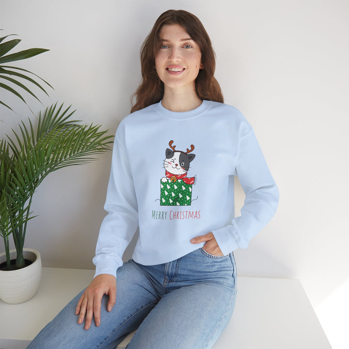 Gift Wrapped Cat Crewneck Sweatshirt