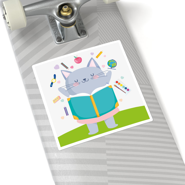 Homework Kitty Square Sticker