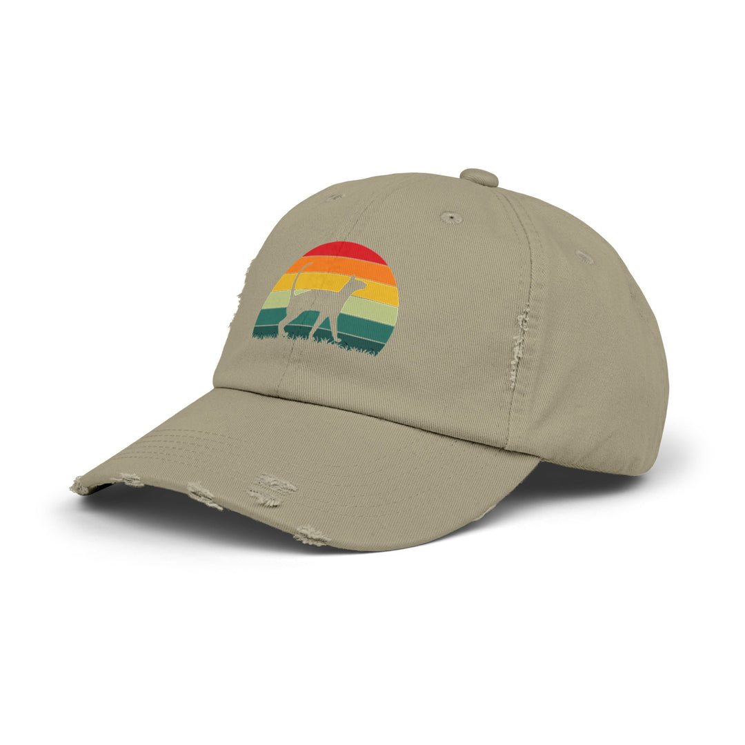 Sunset Cat Unisex Distressed Hat