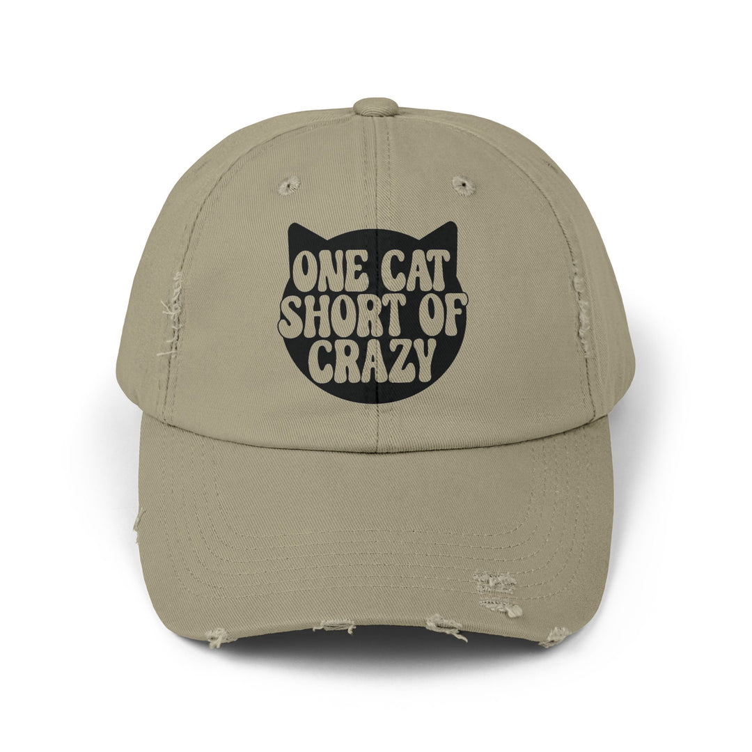 One Cat Short of Crazy Unisex Distressed Hat