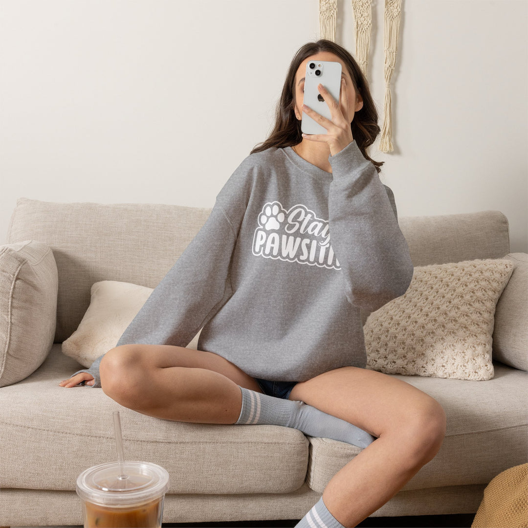 Stay Pawsitive Unisex Crewneck Sweatshirt