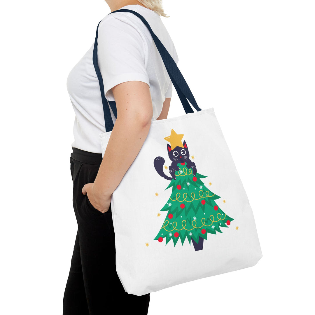 Cat Christmas Tree Tote Bag