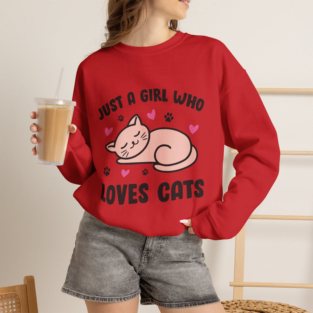 Girl Who Loves Cats Crewneck Sweatshirt