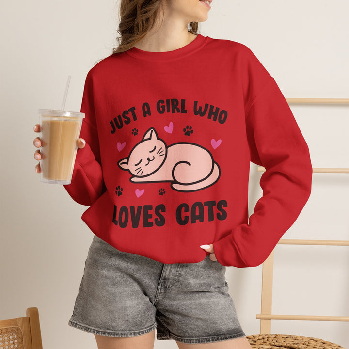 Girl Who Loves Cats Crewneck Sweatshirt