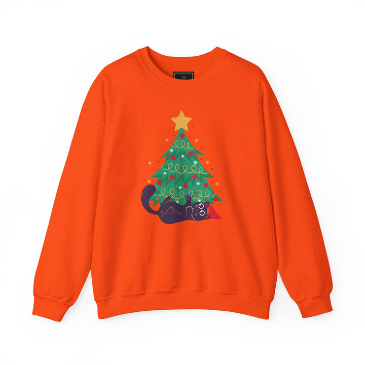 Mischievous Christmas Kitty Crewneck Sweatshirt