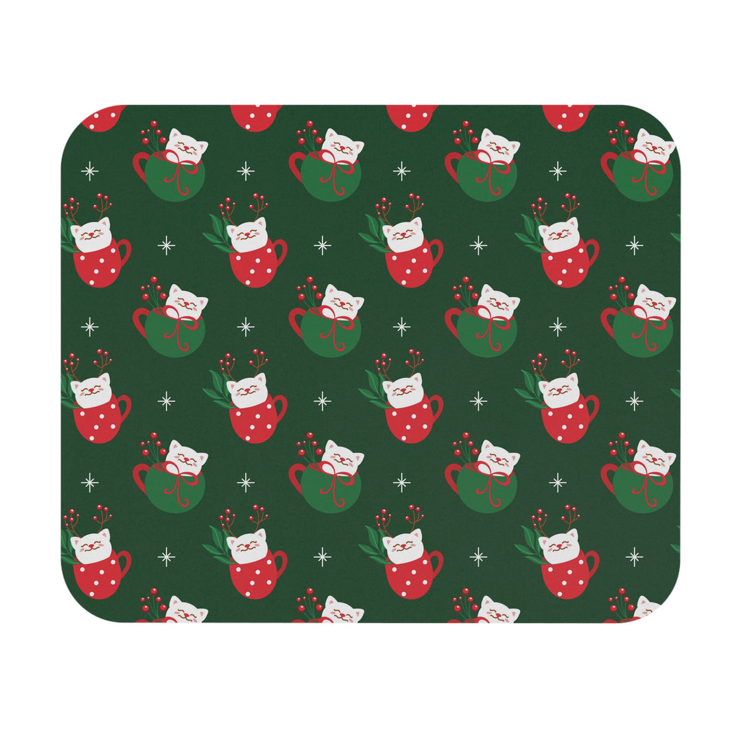 Cat Christmas Cup Mouse Pad