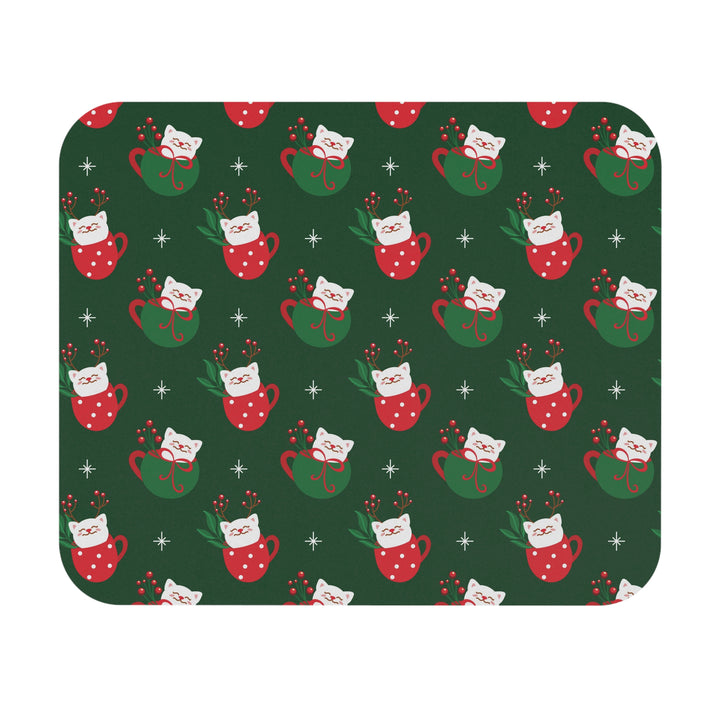 Cat Christmas Cup Mouse Pad
