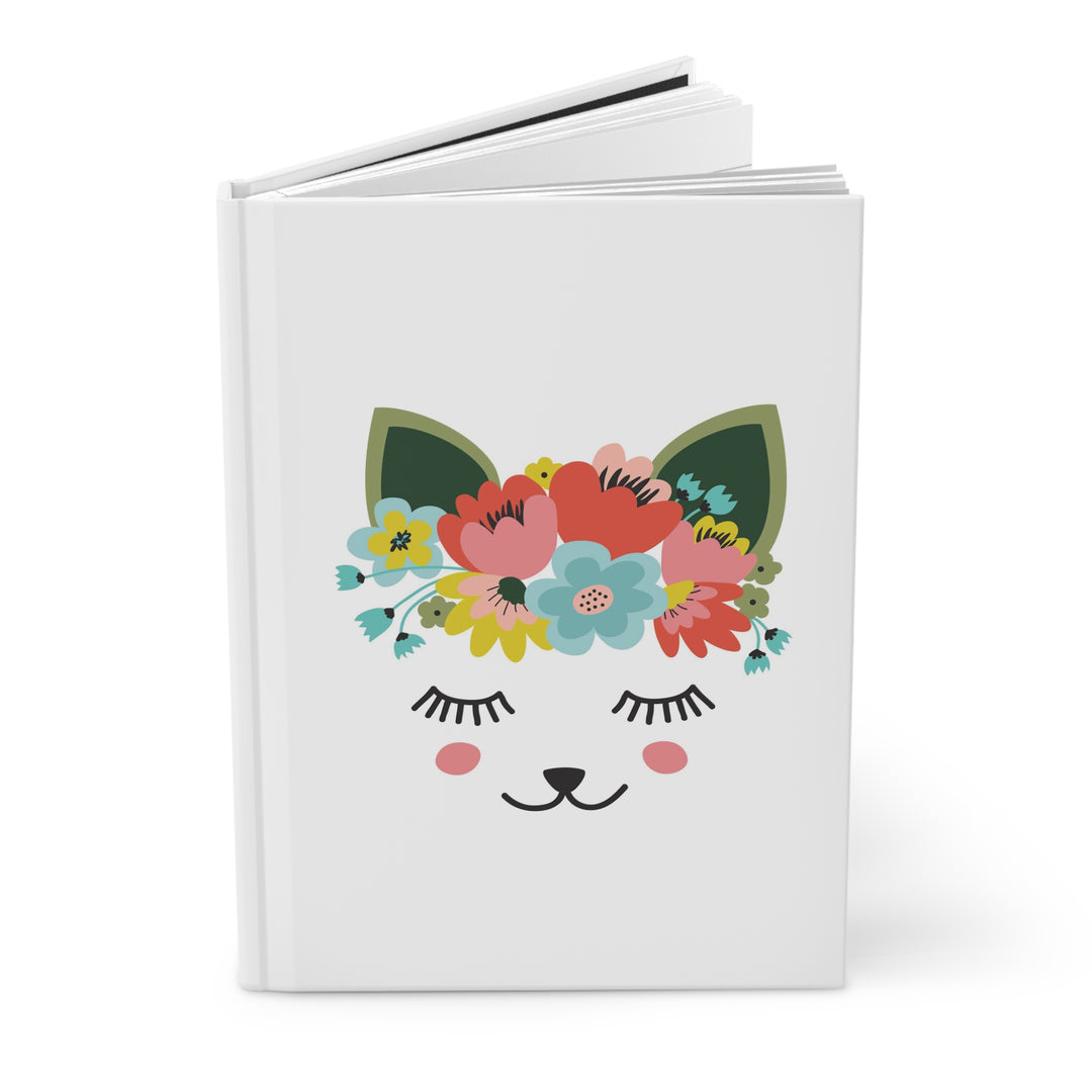 Floral Kitty Hardcover Journal