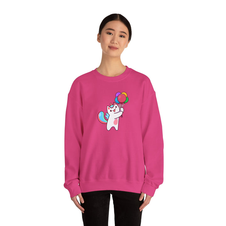 Caticorn and Balloons Unisex Crewneck Sweatshirt