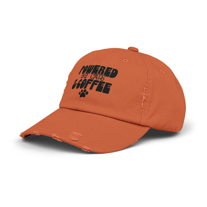 Cats and Coffee Unisex Distressed Hat