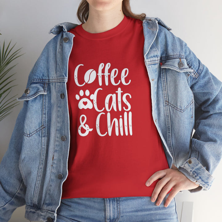 Coffee Cats and Chill Cotton Tee