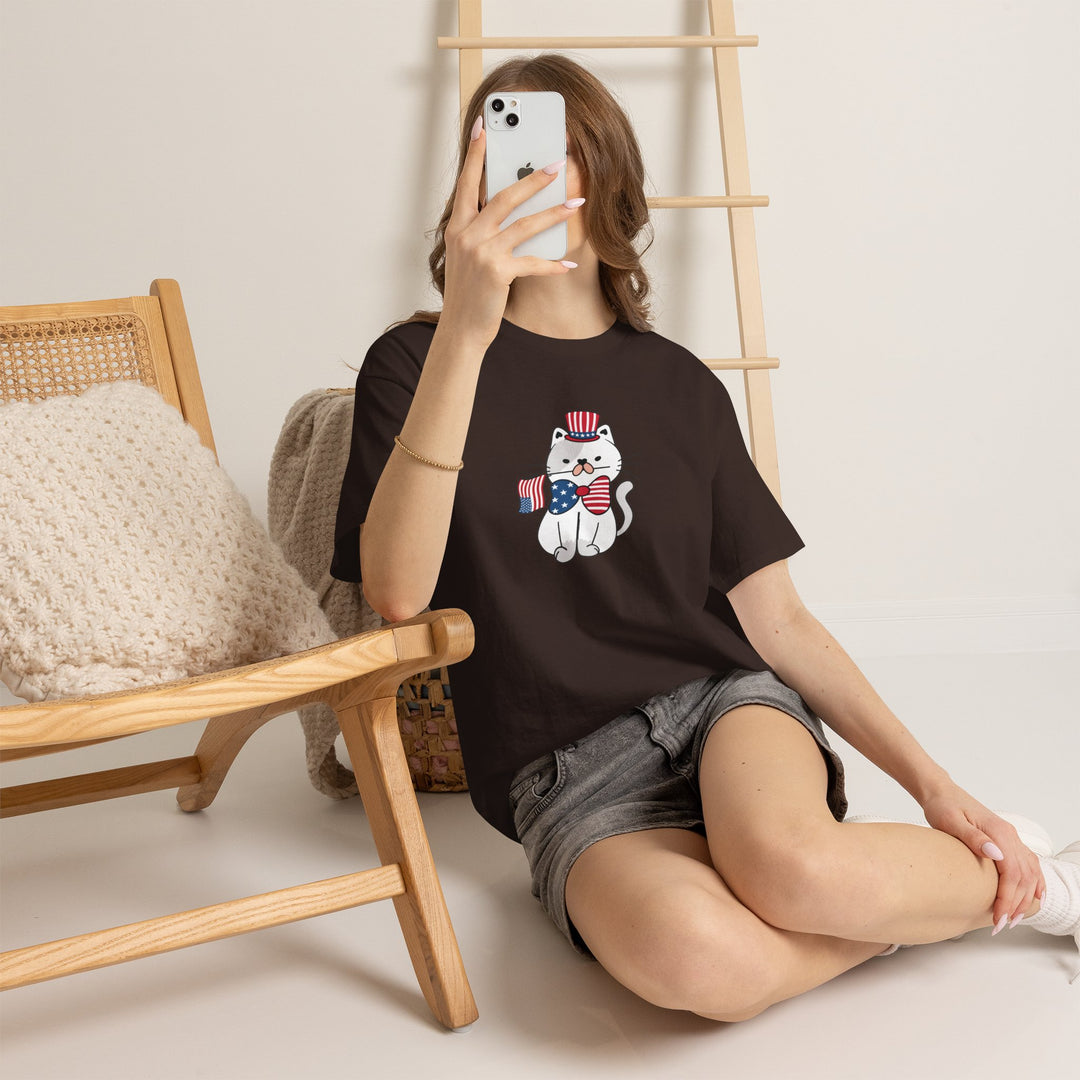 Patriotic Cat Cotton Tee