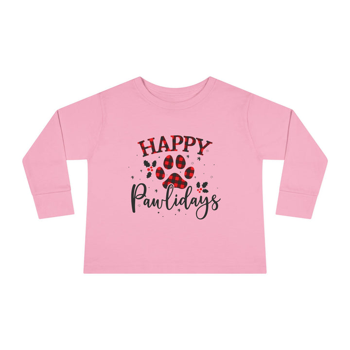 Happy Pawlidays Toddler Long Sleeve Tee