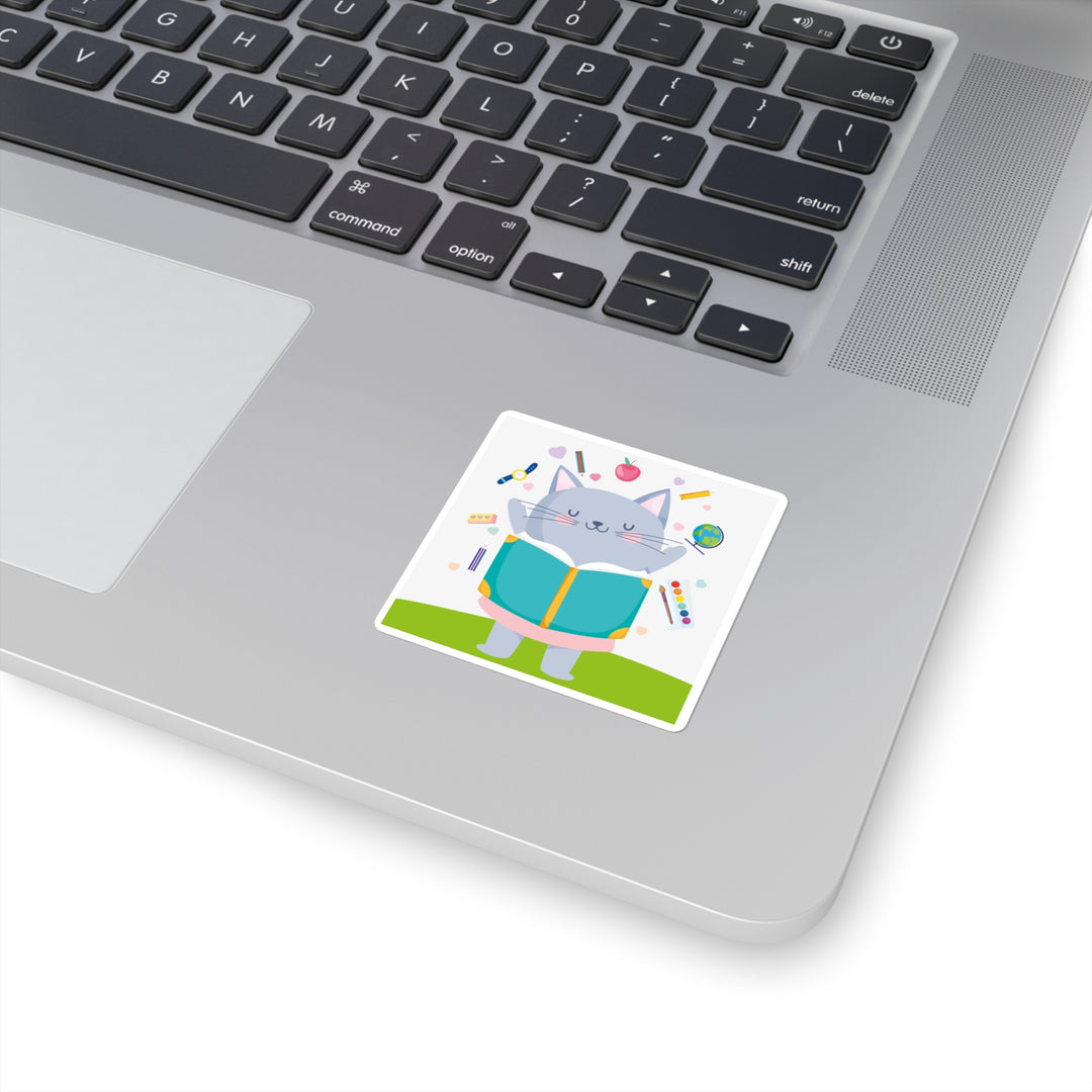 Homework Kitty Square Sticker