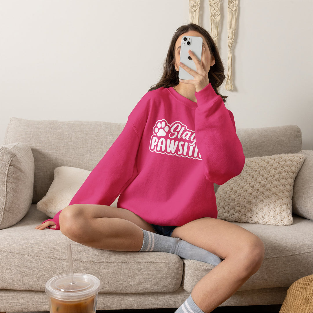 Stay Pawsitive Unisex Crewneck Sweatshirt