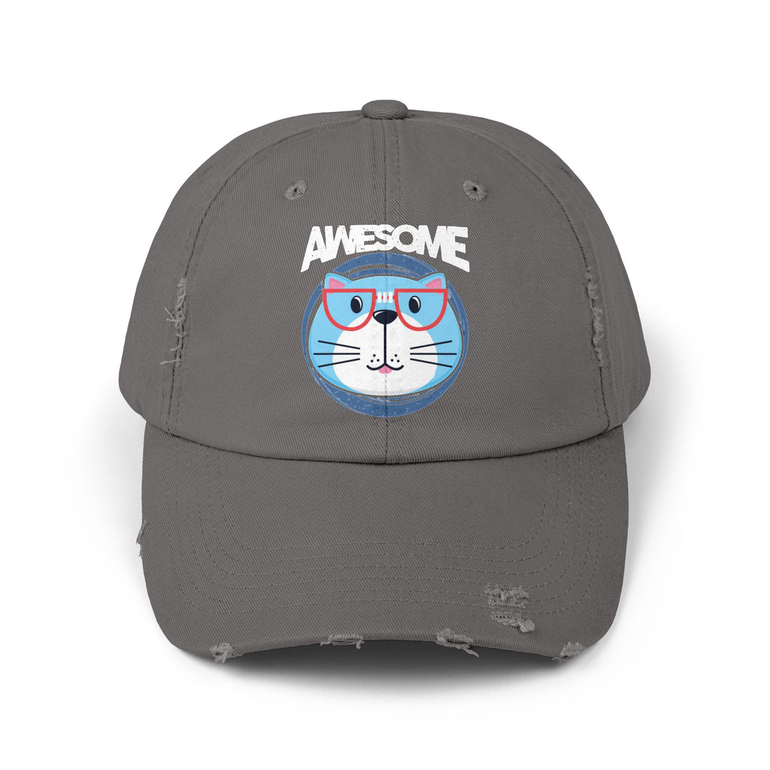 Awesome Cat Unisex Distressed Hat