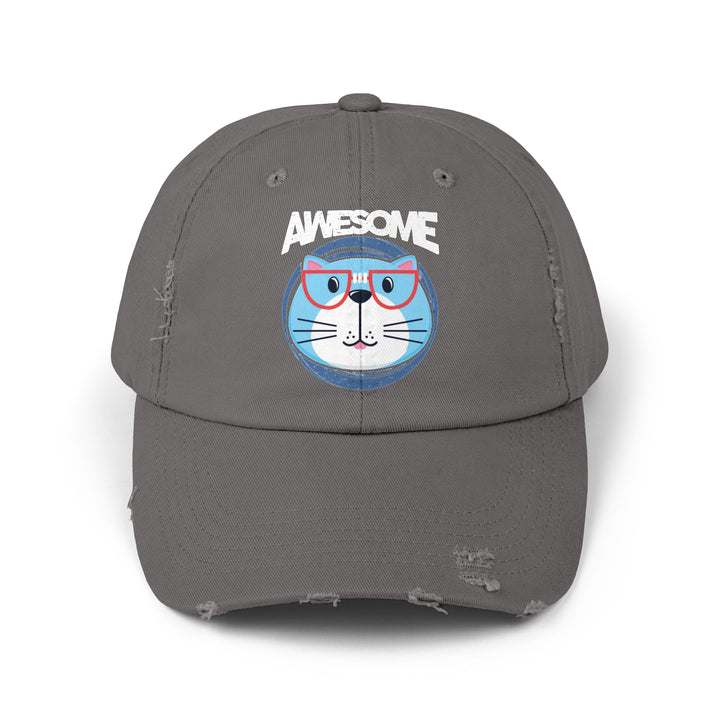 Awesome Cat Unisex Distressed Hat