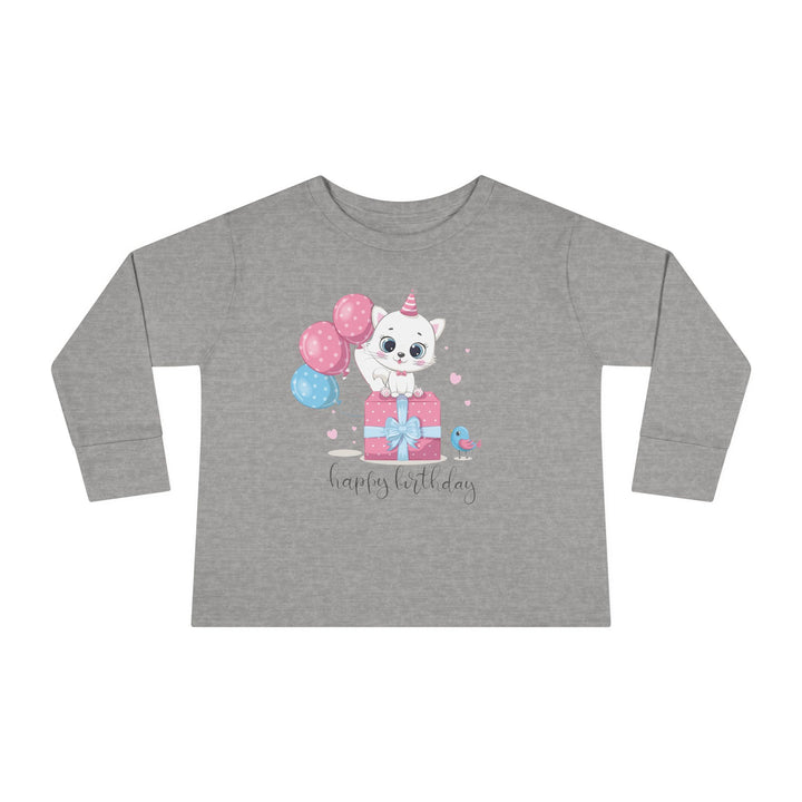 Happy Birthday Kitty Toddler Long Sleeve Tee