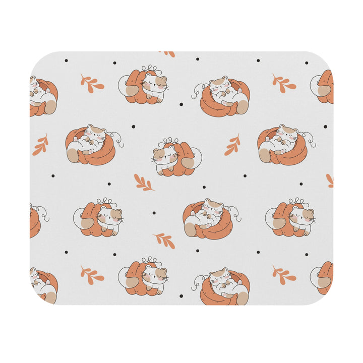 Sleepy Pumpkin Cat Mouse Pad