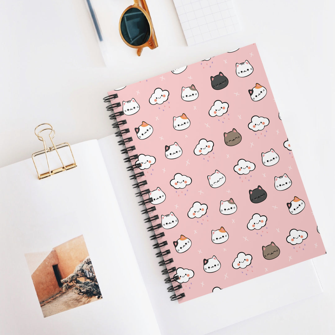 Rain Cloud Kitty Spiral Notebook