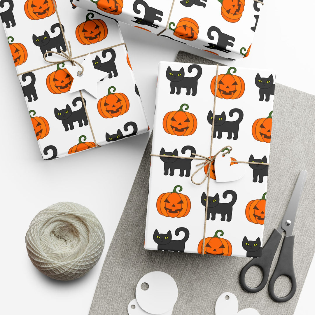 Pumpkin Pawprints Gift Wrap
