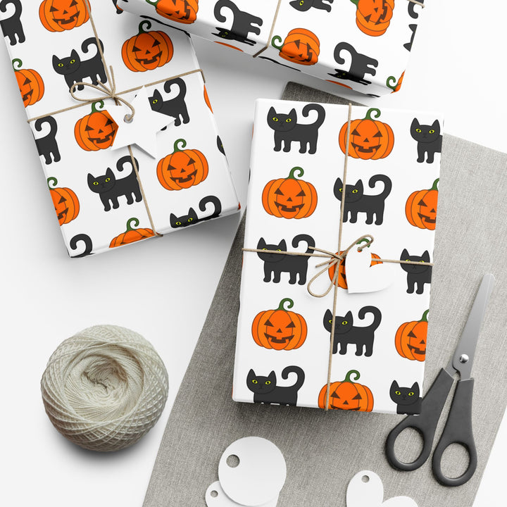 Pumpkin Pawprints Gift Wrap