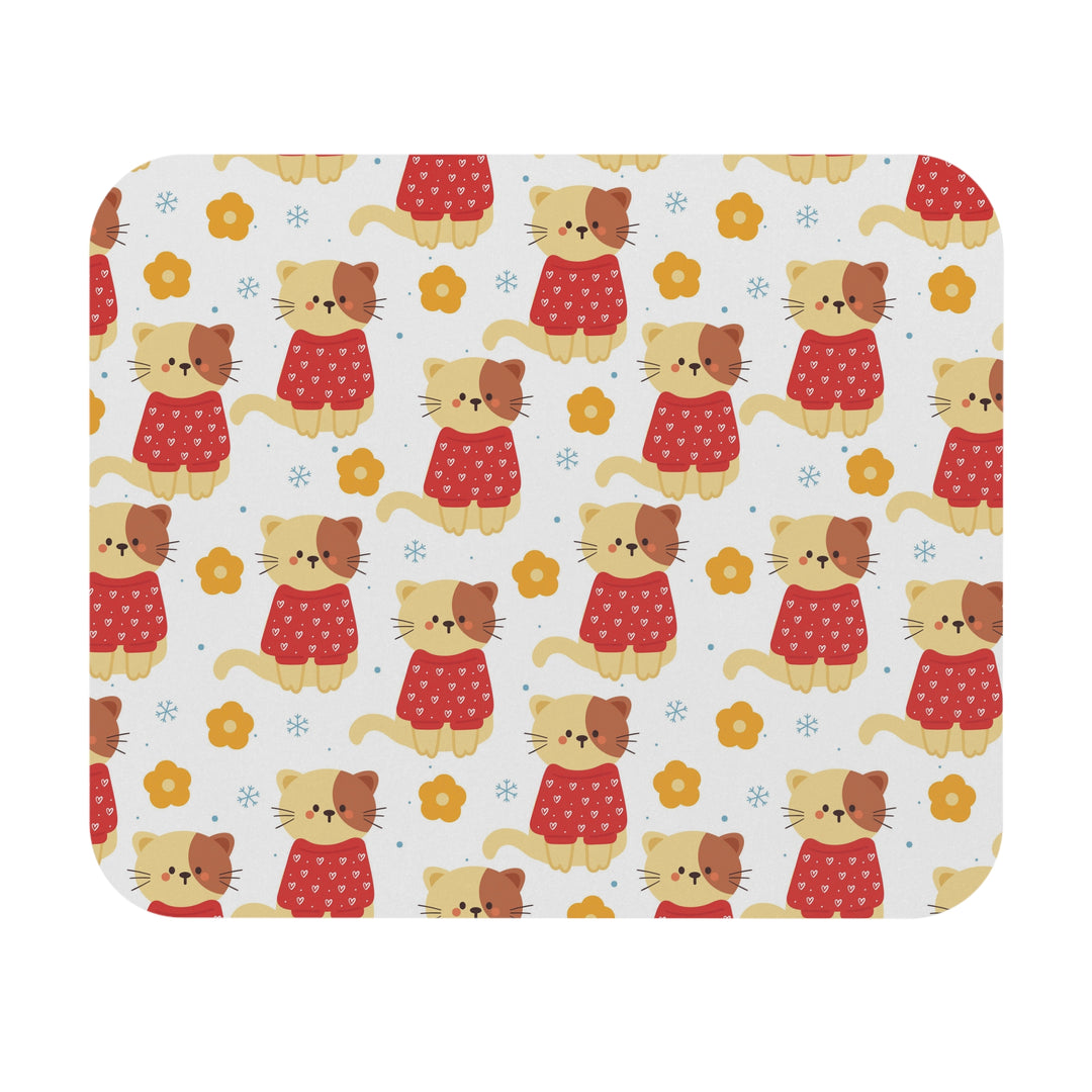 Heart Sweater Cat Mouse Pad