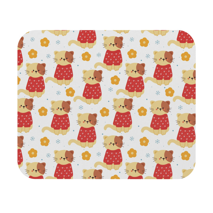 Heart Sweater Cat Mouse Pad