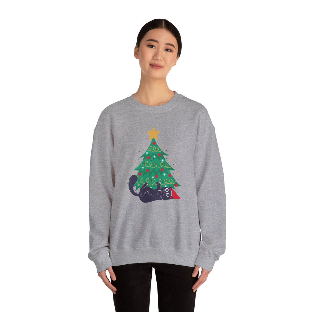 Mischievous Christmas Kitty Crewneck Sweatshirt