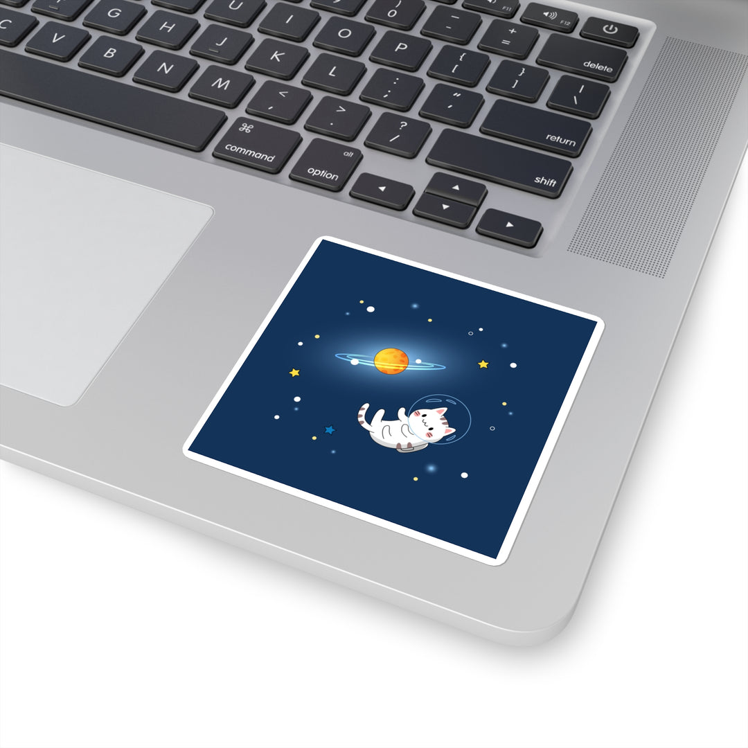 Cat in Space Square Sticker