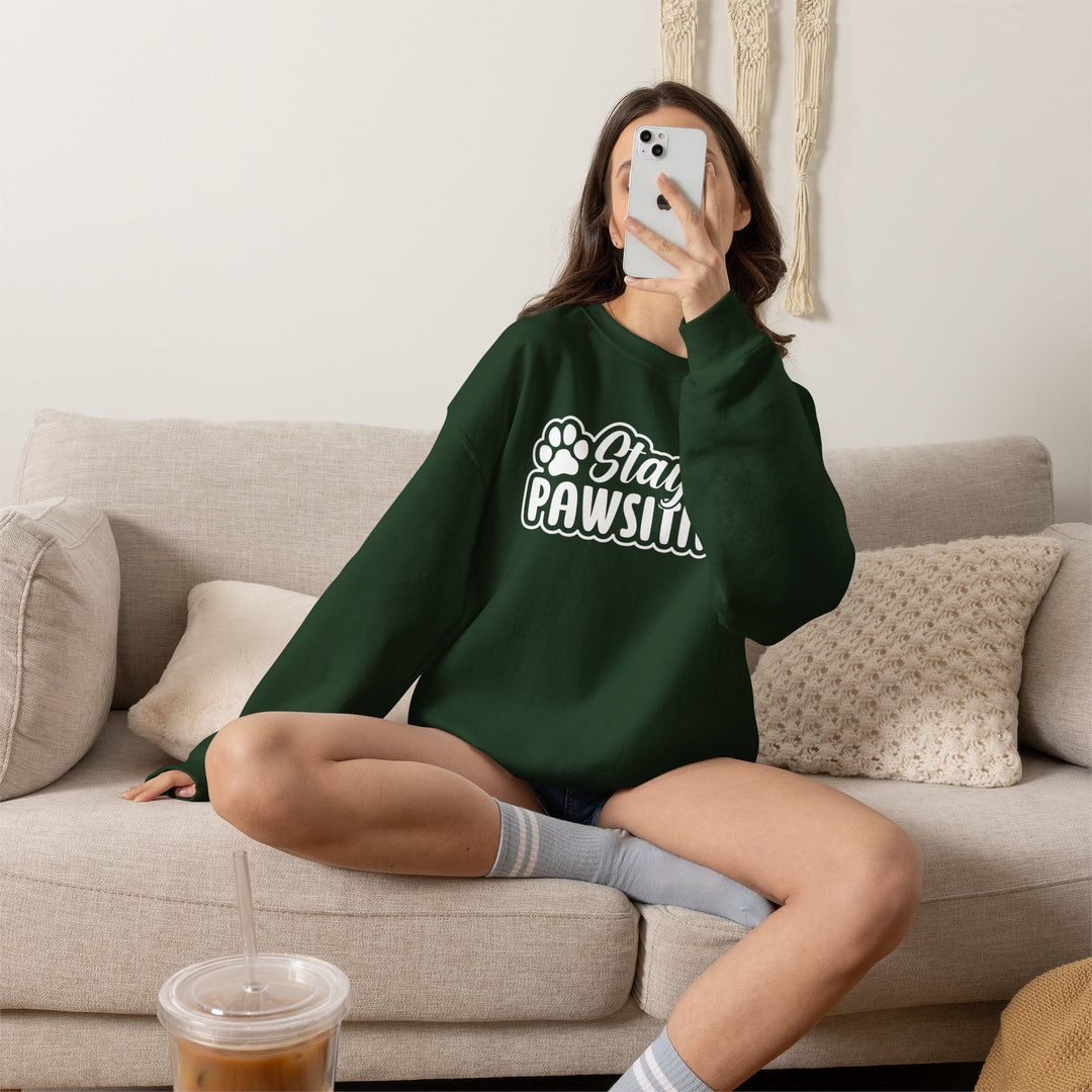 Stay Pawsitive Unisex Crewneck Sweatshirt