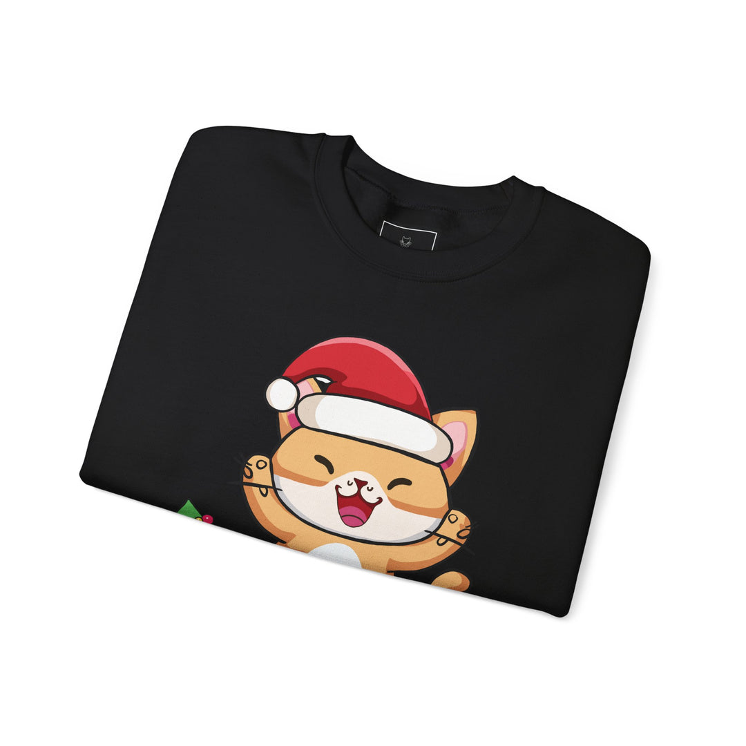 Happy Santa Cat Crewneck Sweatshirt