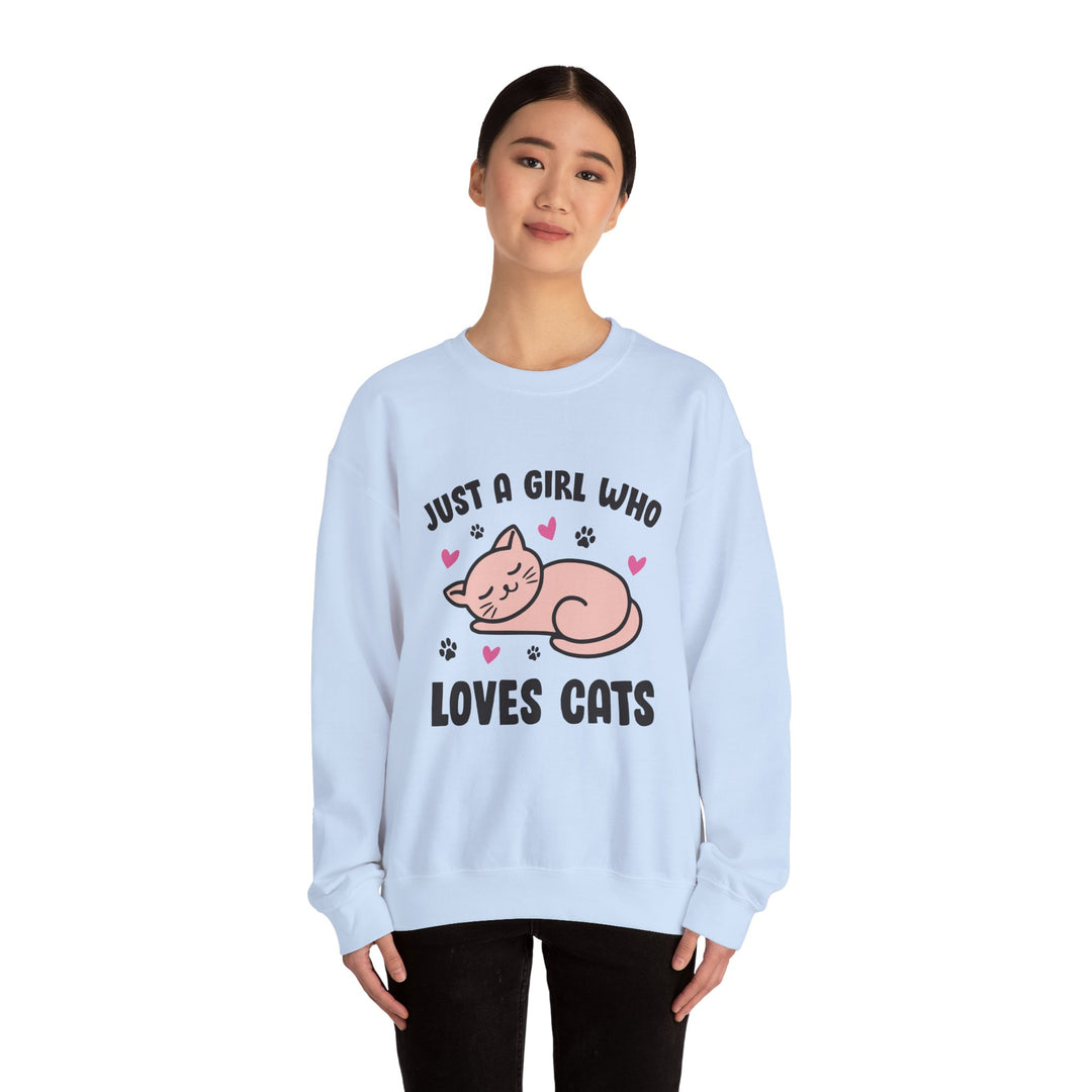 Girl Who Loves Cats Crewneck Sweatshirt