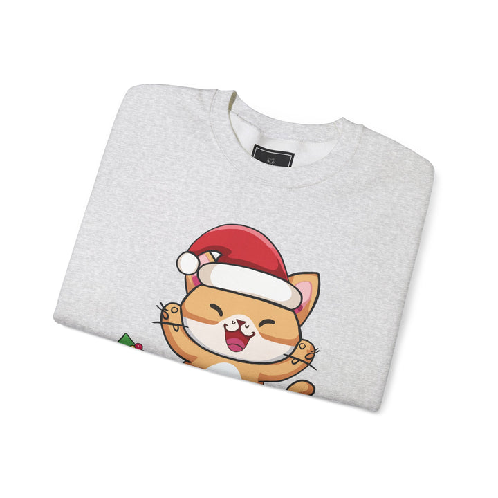 Happy Santa Cat Crewneck Sweatshirt