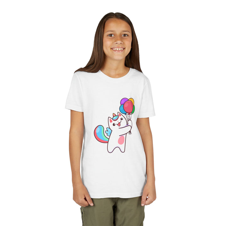 Caticorn and Balloons Youth Short Sleeve Tee