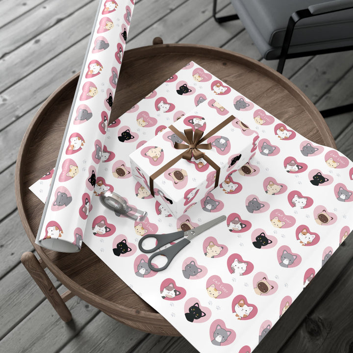 Cat Heart Gift Wrap