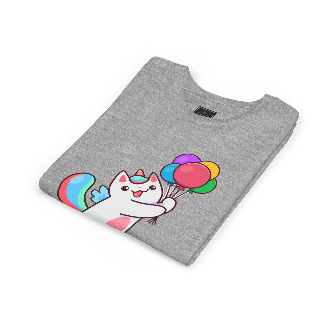 Caticorn and Balloons Youth Short Sleeve Tee